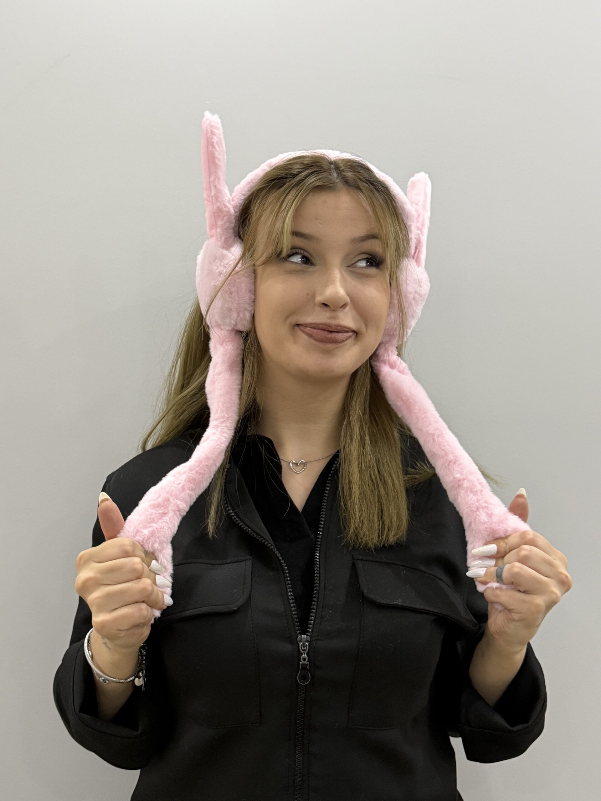 Peluş Hareketli Kulaklık – Sevimli Tavşan Kulaklı Model (Pembe) - Görsel 3